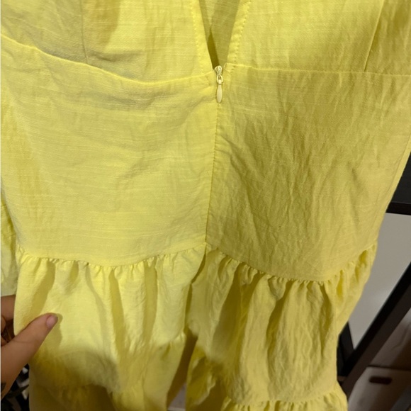 double crazy Sunny Yellow Lace Mini Dress size large - Picture 8 of 8